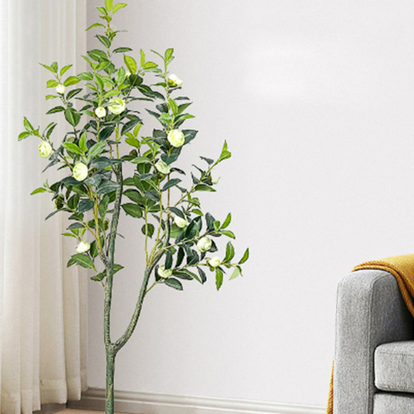 Levering 120cm Kunstmatige Camellia Boom met 5 Bladeren voor binnen- en buitendecoratie