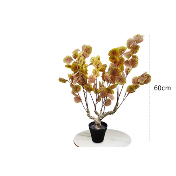 Factory wholesaleAutumn Colors 60cm Artificial Eucalyptus with 3 Leaves